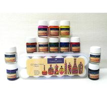Faber Castell 12 Fabric Colours Classic - Acrylic Paint For Fabric,Ceramic,Canvas,Wood,Metal, Earthenware, Thermacol